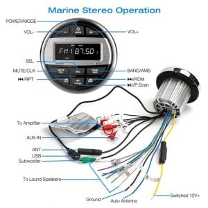 Barka Yuvarlak USB Girişleri Bluetoothlu Marin Teyp