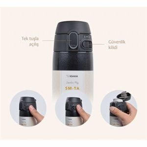 Zojirushi SM-TA60 Parlak Siyah Termos Bardak Matara 0.60L