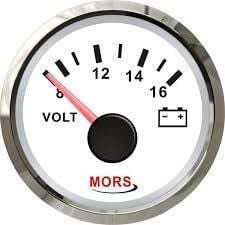 Mors Akü Göstergesi Voltmetre 12V Beyaz