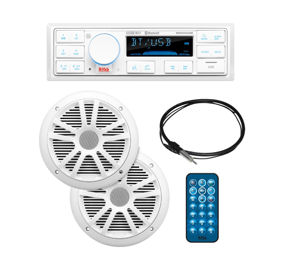 BOSS Audio Systems MCK500WB.6 USB Girişli Bluetoothlu Hoparlörlü Marin Teyp Seti