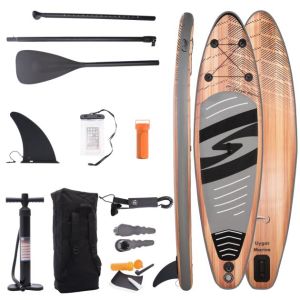 Uygar Marine İsup Stand-Up Paddle Board Çift Kat Pvc 305X80X15 Cm Gri & Kahve rengi