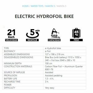 Manta SL3 Plus Elektrikli Deniz Bisikleti