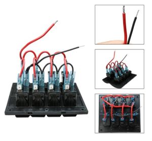 BFY 4'lü Switch Panel Mavi Işıklı ve Otomatik Sigortalı