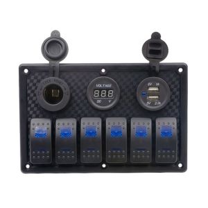 BFY Switch Panel 6'lı +Usb+Plastik Çakmaklık+ Voltmetre