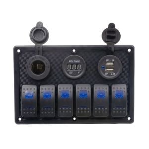 BFY Switch Panel 6'lı +Usb+Plastik Çakmaklık+ Voltmetre