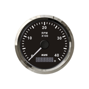 KUS Devir Göstergesi 4000 RPM Siyah 12-24V 85 mm