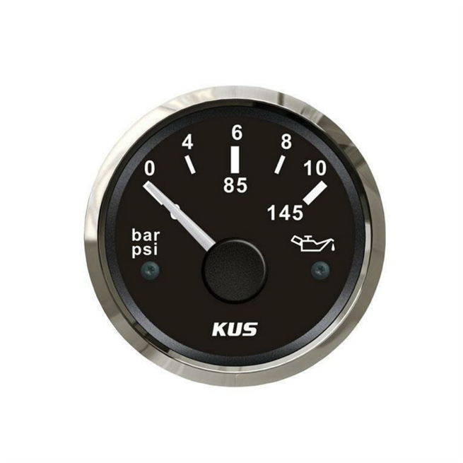 KUS Yağ Göstergesi Siyah 0-10 Bar 12-24V